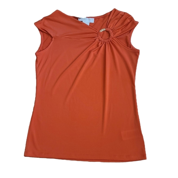 NWT Michael Kors Women's Orange Blouse, Size SP - Picture 3 of 9